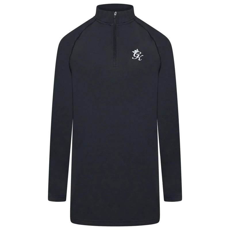 Image of Gym King Mens Energy Zipped Funnel Performance Tracksuit Top Black male Small