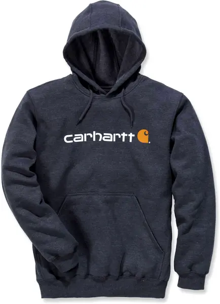 Image of Carhartt Signature Logo Midweight Hoodie, grey-white, Size XS