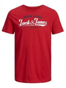 image of Jack & Jones Boys Short Sleeve Logo T-Shirt - Red