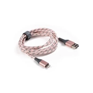 image of BoomPods Retro Armour Cable - Mfi Certified - 1.5M - Rose Gold