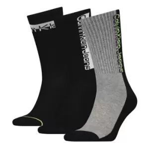 Image of Calvin Klein Athletic Crew Socks 3 Pack Mens - Black