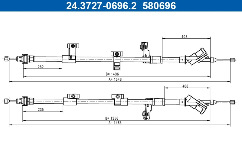 Image of Handbrake cable ATE 24.3727-0696.2