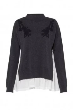 image of French Connection Spring Alice Lace Jumper Charcoal