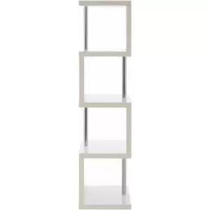 image of Maze 4 Tier White Gloss Shelf Unit - Premier Housewares