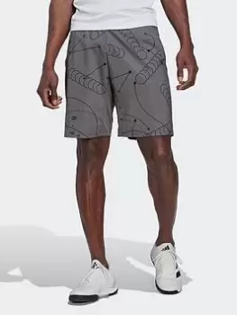 Image of adidas Club Graphic Tennis Shorts, Grey Size XS Men
