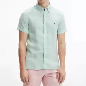 Image of Tommy Hilfiger Mens Pigment Dyed Li Sf Shirt S/S - Ligh Green - M