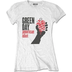 Image of Green Day - American Idiot Womens Large T-Shirt - White