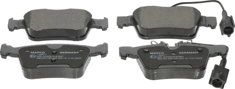 Image of MAPCO 106071 Brake pad set Rear Axle, with integrated wear warning contact Brake Pad Set,disc brake (402)