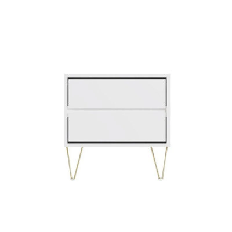 Image of Timber Art Design Monaco Bedside Table 2 Drawer White