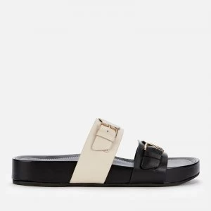 Image of Dune Womens Loren Leather Double Strap Sandals - Black/Leather - UK 3