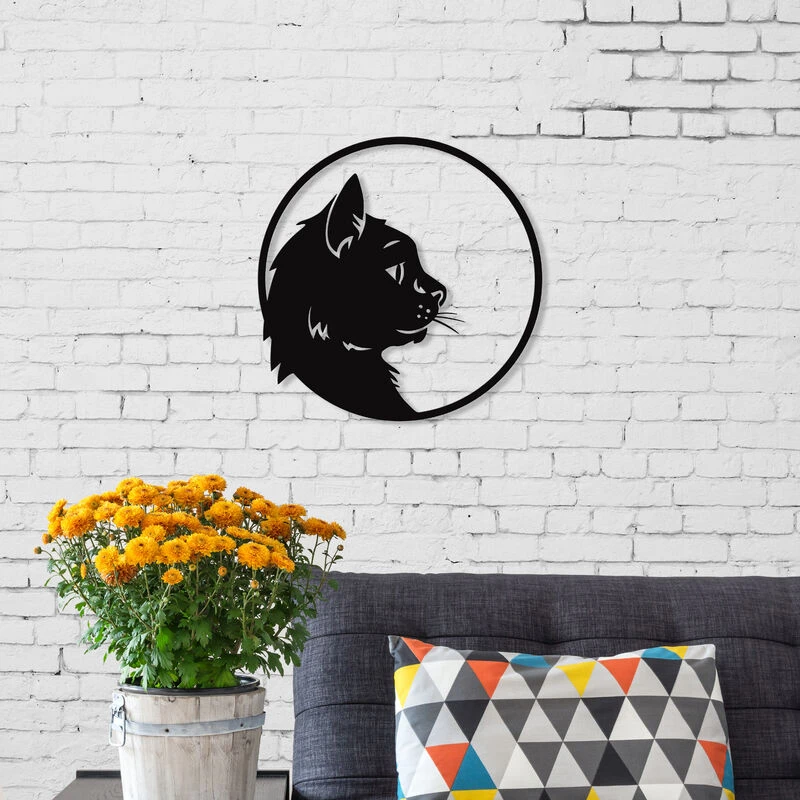 Image of DECORTIE Decortie - metal wall art NO:24 cat profile - Black - Black M.DK.T.13332.15
