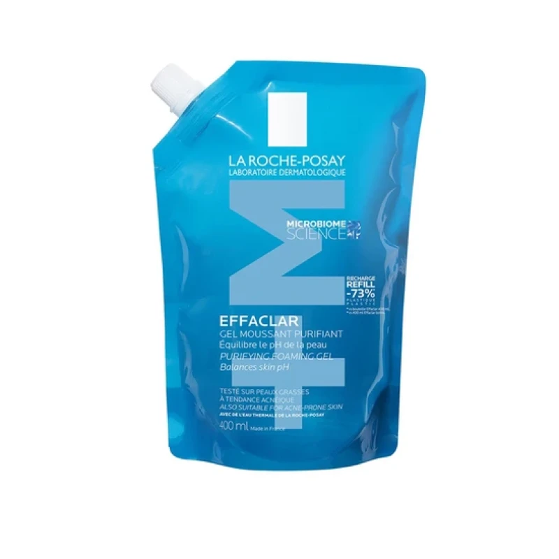 Image of La Roche-Posay Effaclar Purifying Gel Cleanser 400ml - Refill Pouch - For Oily Skin - Face the Future