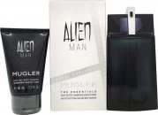 image of Thierry Mugler Alien Man Gift Set 100ml Eau de Toilette Refillable + 50ml Shower Gel