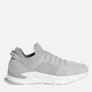 Image of Calvin Klein Mens Leather Mix Running Style Trainers - Grey Fog - UK 9