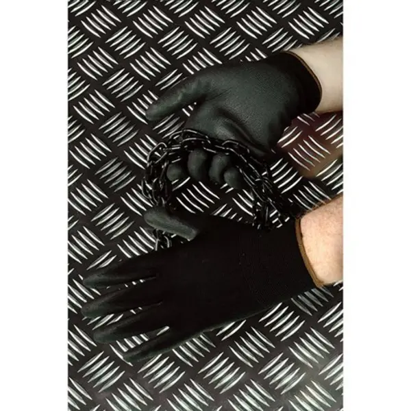 Image of Polyco GH100 PU Coated Nylon Gloves Size 9 1 Pair Black GH0009