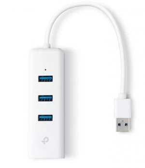 image of TP Link UE330 3 Port USB 3.0 Hub & Gigabit Ethernet Adapter