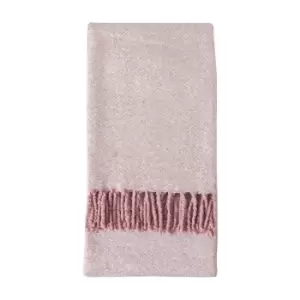 image of Gallery Interiors Herringbone Faux Mohair Throw in Blush