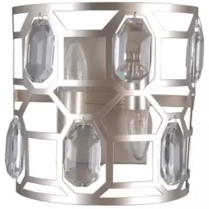 image of Italux Momento - Modern Wall Lamp Champagne Silver 2 Light , E14