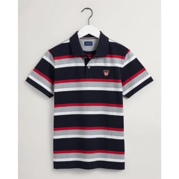 Gant Banner Rugger Polo Shirt Mens - Grey Melange093