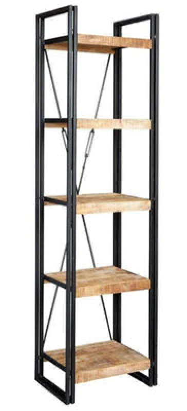 Image of Indian Hub Cosmo Industrial Slim Open Bookcase