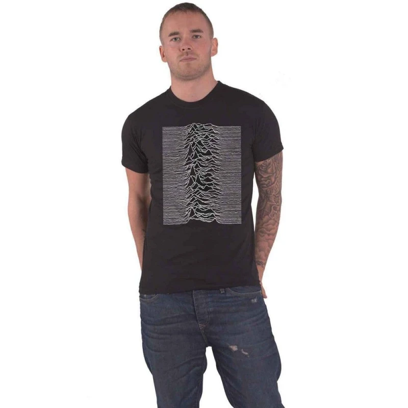 Image of Joy Division Joy Division Men Unknown Pleasures Back Print T-Shirt in Black Size: Small Black S Male 5063238459021