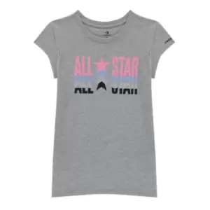 image of Converse Graphic T Shirt Junior Girls - Grey