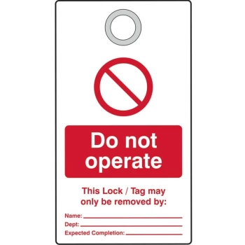 Image of Lockout Tag with Eyelet - Do Not Operate D/S PK10 - Matlock