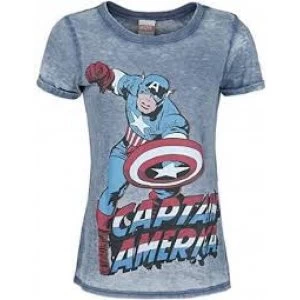 image of Marvel Comics Captain America Super-Powered Solider Faded Large T-Shirt