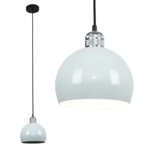Image of Casco Chrome Pendant with Pale Blue Arco Shade
