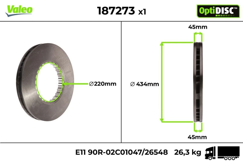 Image of Brake disc VALEO 187273