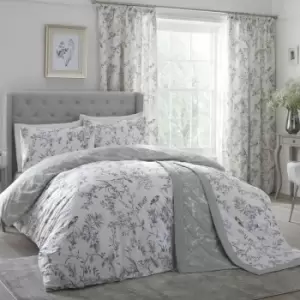 image of Dreams & Drapes Nora Blossom Woodland Print Reversible Duvet Cover Set, Green, King