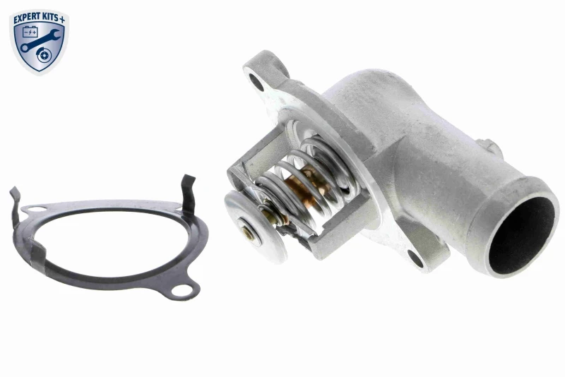 Image of VEMO V15-99-1949 Engine thermostat Opening Temperature: 87°C, with gaskets/seals, with housing Thermostat,coolant (316)