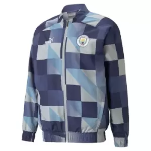 Image of Puma Manchester City Pre Match Jacket 2023 Adults - Blue