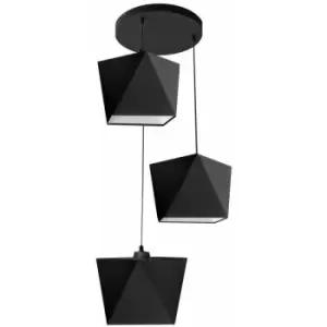 Image of Helam Adamant Cluster Pendant Ceiling Light Black 35cm
