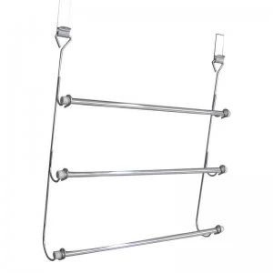 Image of Chrome Effect Over-Door 3 Tier Towel Rail