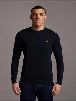 Image of Lyle & Scott Merino Jumper, Navy Size M Men