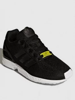 Image of adidas Originals ZX Flux Junior Trainers - Black/White, Size 1