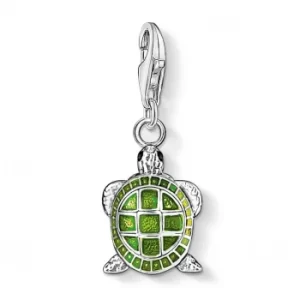 Image of THOMAS SABO Silver Green Enamel Turtle Charm 0837-007-6