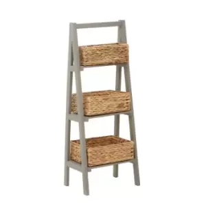 Image of Interiors by PH Interiors By Premier 3 Tier Shelf Unit With Hyacinth Baskets