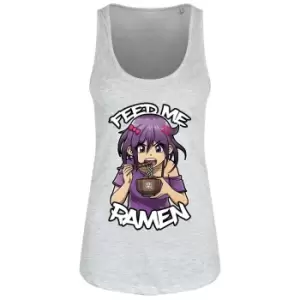 Image of Grindstore Womens/Ladies Feed Me Ramen Vest Top (L) (Grey)