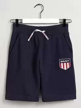 Image of Gant Boys Retro Shield Shorts - Blue Size 13-14 Years