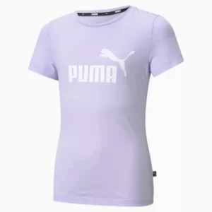 image of PUMA Essentials Logo Youth T-Shirt, Light Lavender, size 7-8 Youth, Clothing