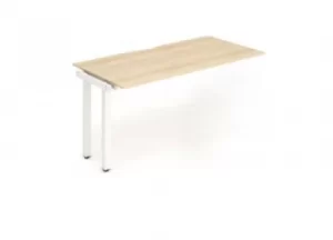 Image of Single Ext Kit White Frame Bench Desk 1400 Maple