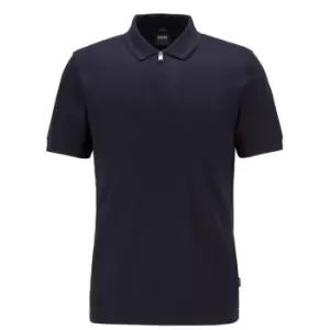 Boss Polston 18 Zip Polo Shirt - Blue