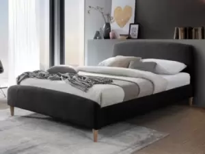 Image of Birlea Otley 5ft King Size Charcoal Upholstered Boucle Fabric Bed Frame