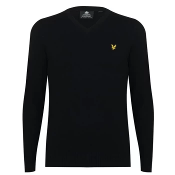 image of Lyle and Scott Merino V Neck Jumper - Black