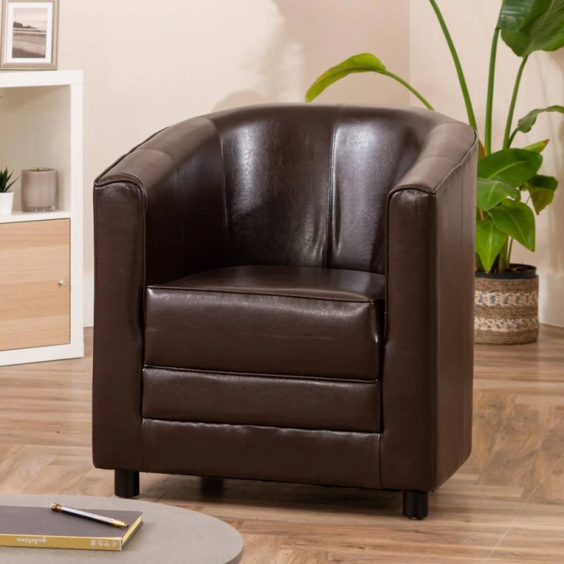 Image of Artemis Home Aspen Tub Chair in Brown Brown Unisex