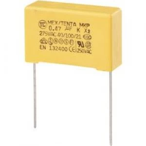 image of MKP X2 suppression capacitor Radial lead 0.47 uF 275 V AC 10 27.5mm L x W x H 30 x 11 x 20 mm MKP X2