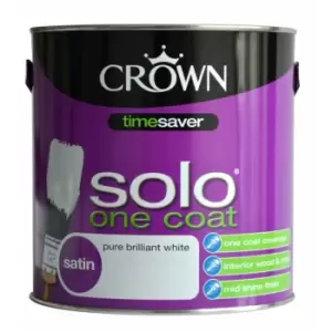 image of Crown Solo Satin Paint, 2.5L, Pure Brilliant White