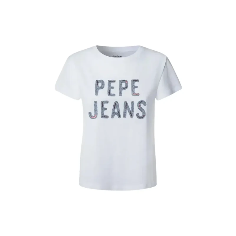 Image of Pepe Jeans Womens T-Shirt Pepe Jeans Badi Blanc Female M